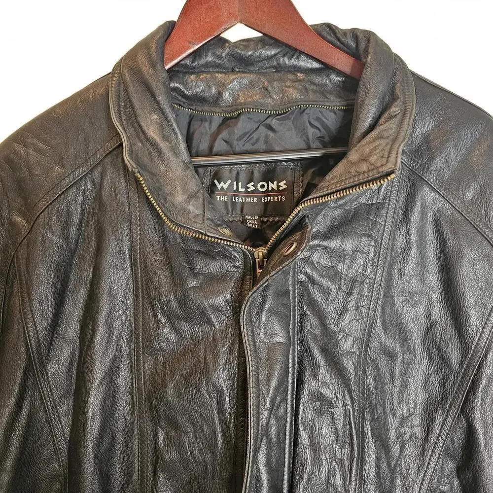 Wilson's Leather Black Bomber Jacket - 2XLT